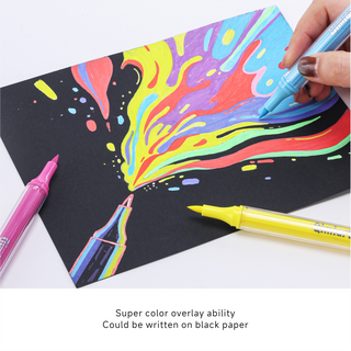 Languo x Qimiart 72 Colors Acrylic Paint Markers, Soft Brush Tip, Cotton Core Ink System
