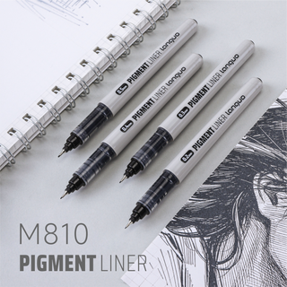 Languo Pigment Liner Fineliner Pens, Black, Direct-ink System, 4 Pack (0.2/0.3/0.4/0.5mm Tip Sizes)