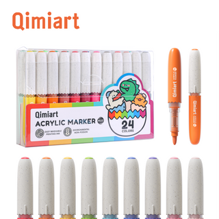 Languo x Qimiart 24 Colors Washable Acrylic Markers for Kids