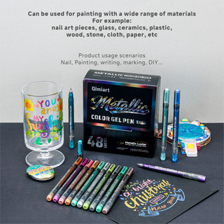 Stylos gel métalliques 48 couleurs Languo x Qimiart