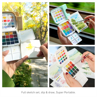 Languo 16 Colors Portable Watercolor Paint Set - Chinese Colors