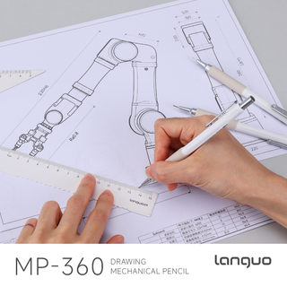 Ensemble de 4 porte-mines Languo 0,5 mm avec étui, kit de dessin technique