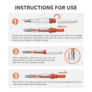 Languo x Qimiart 4 Colors Fountain Pens with Ink Cartridges - Dopamine Colors