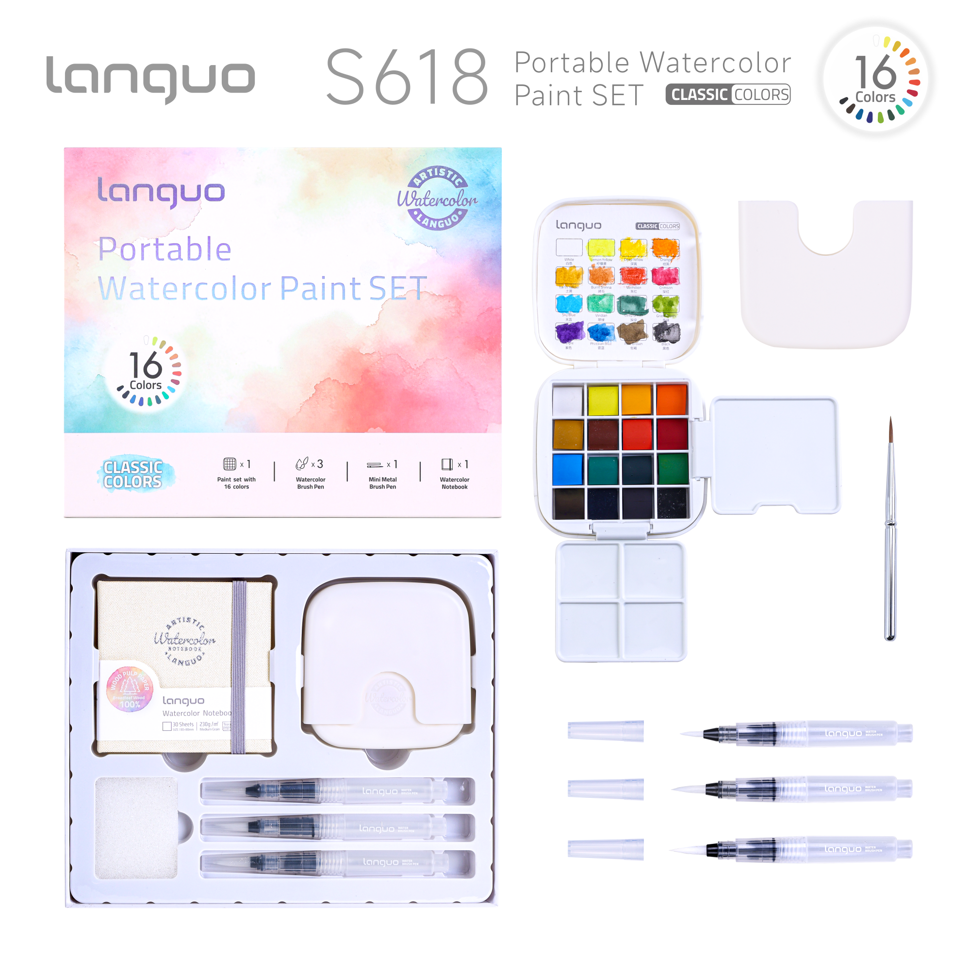 Générique Set de peinture aquarelle | 12 couleurs, carnet portable pratique - Kit de peinture pour adultes,pour débutants, artisanat, bureau, maison, extérieur, école, croquis, atelier, voyage Générique Set de peinture aquarelle | 12 couleurs, carnet portable pratique - Kit de peinture pour adultes,pour débutants, artisanat, bureau, maison, extérieur, école, croquis, atelier, voyage