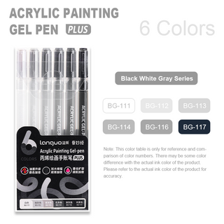Languo 6 Colors PLUS Acrylic Gel Pens for Coloring
