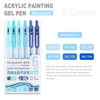 Languo 6 Colors Retractable Acrylic Gel Pens for Coloring