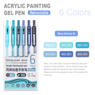 Languo 6 Colors Retractable Acrylic Gel Pens for Coloring