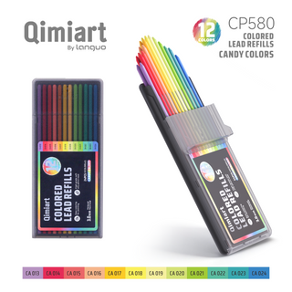 Languo x Qimiart 24 Pcs Retractable Colored Pencil Refills – 12 Colors
