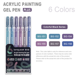 Languo 6 Colors PLUS Acrylic Gel Pens for Coloring