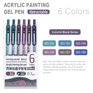 Languo 6 Colors Retractable Acrylic Gel Pens for Coloring