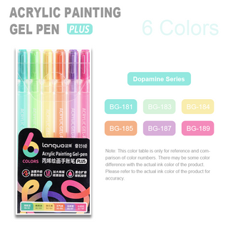 Languo 6 Colors PLUS Acrylic Gel Pens for Coloring
