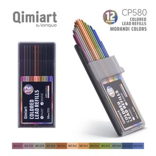 Languo x Qimiart 24 Pcs Retractable Colored Pencil Refills – 12 Colors