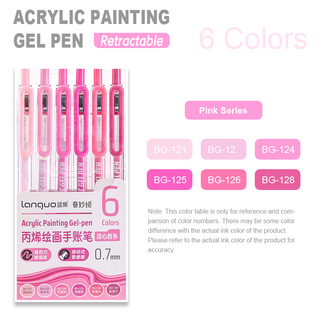 Languo 6 Colors Retractable Acrylic Gel Pens for Coloring