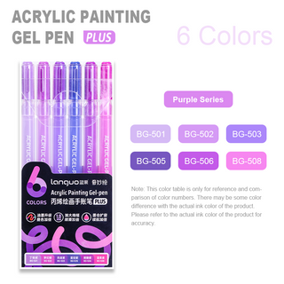 Languo 6 Colors PLUS Acrylic Gel Pens for Coloring