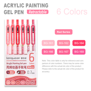 Languo 6 Colors Retractable Acrylic Gel Pens for Coloring
