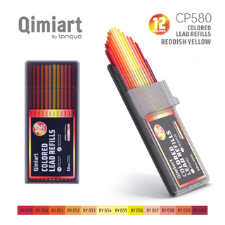 Languo x Qimiart 24 Pcs Retractable Colored Pencil Refills – 12 Colors