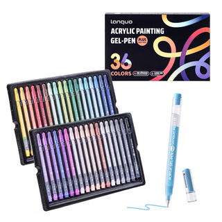 Languo PLUS Acrylic Gel Pens for Coloring, 36 Colors Set
