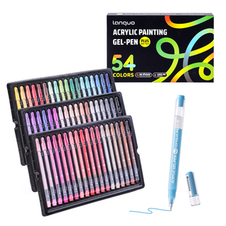 Languo PLUS Acrylic Gel Pens for Coloring, 54 Colors Set