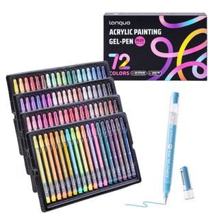Languo PLUS Acrylic Gel Pens for Coloring, 72 Colors Set