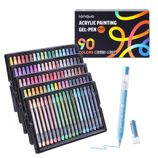 Languo PLUS Acrylic Gel Pens for Coloring, 90 Colors Set