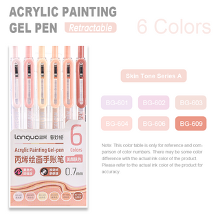 Languo 6 Colors Retractable Acrylic Gel Pens for Coloring