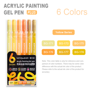 Languo 6 Colors PLUS Acrylic Gel Pens for Coloring